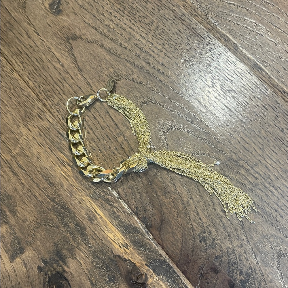 Gold Chain Bracelet with Tassel